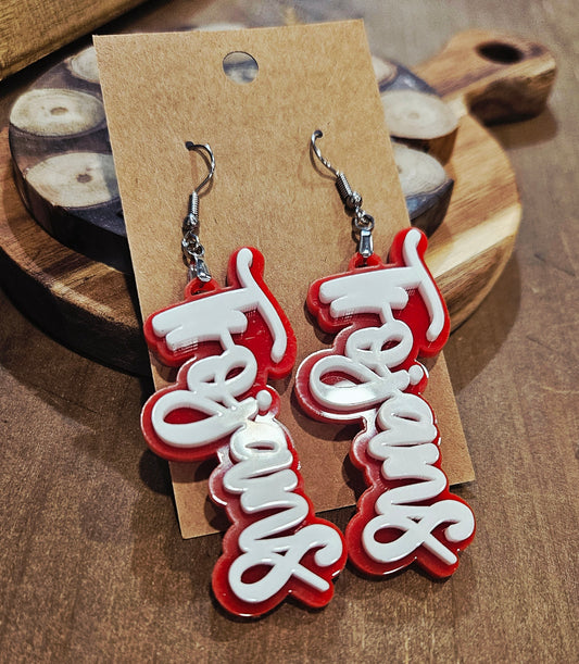 Trojans Acrylic Dangle Earrings