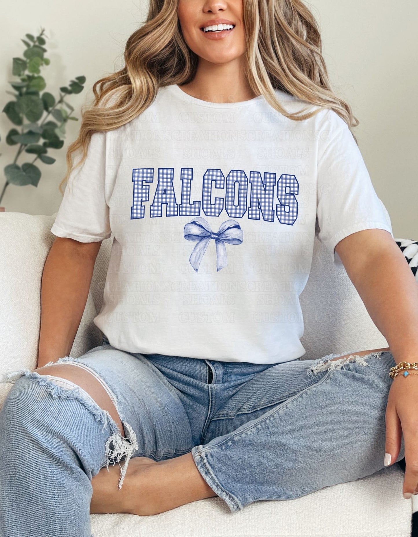 Falcons Gingham Bow