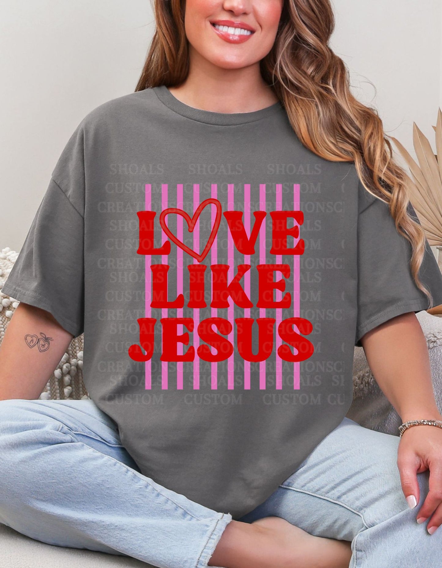 Love Like Jesus Stripes (Charcoal Gray)