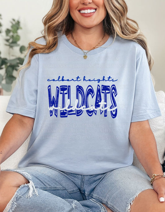 Wildcats Script Light Blue