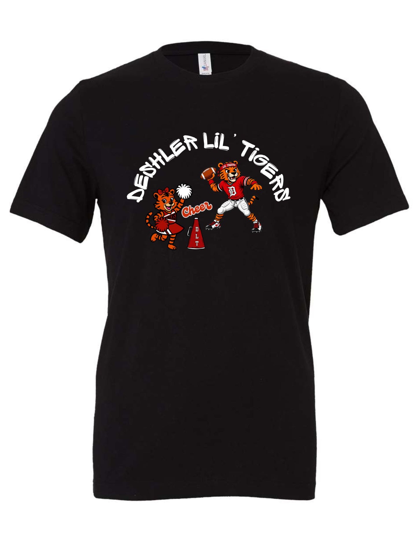 DLT Cheer and Football Black Shirt