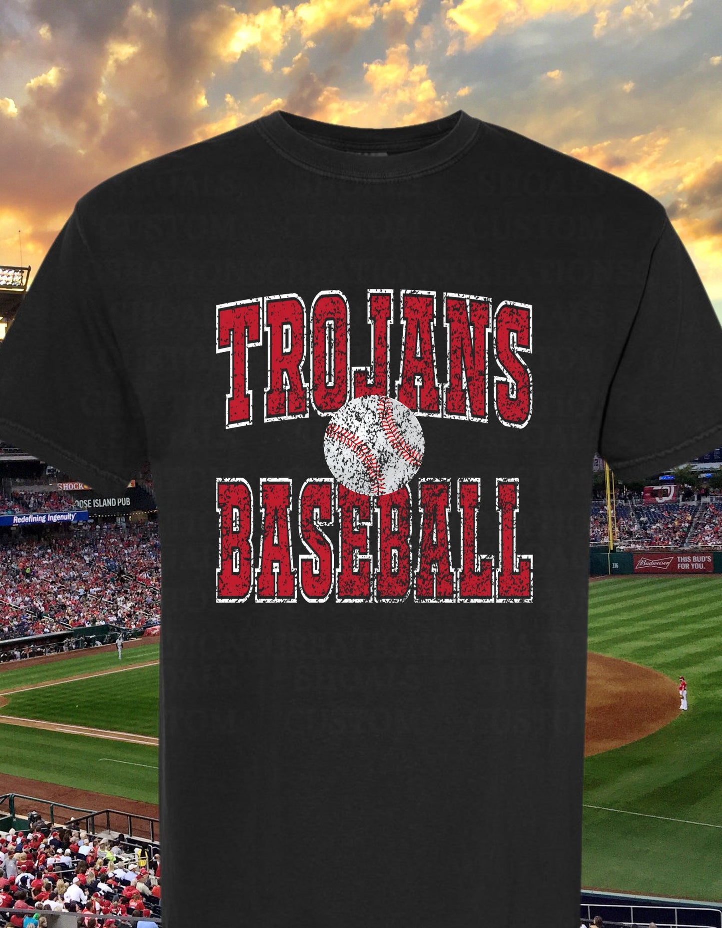 Trojans Baseball Distressed