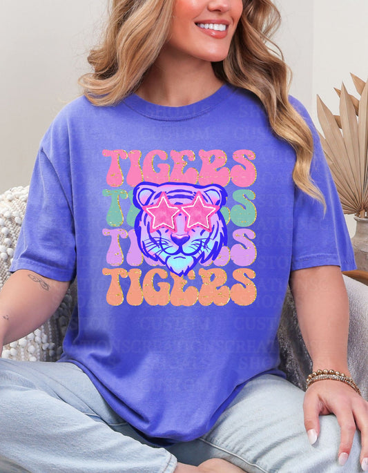 Tigers Neon Mascot Tees