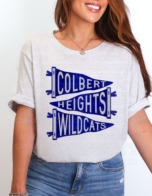 Wildcats Triple Pennant Mascot Tee