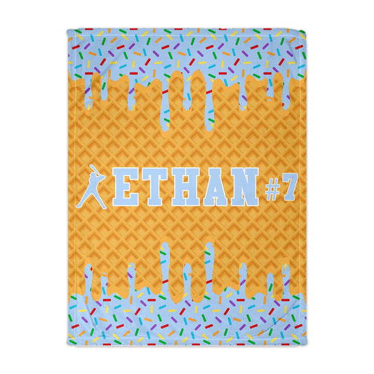 Ice Cream Drip Baseball Blanket