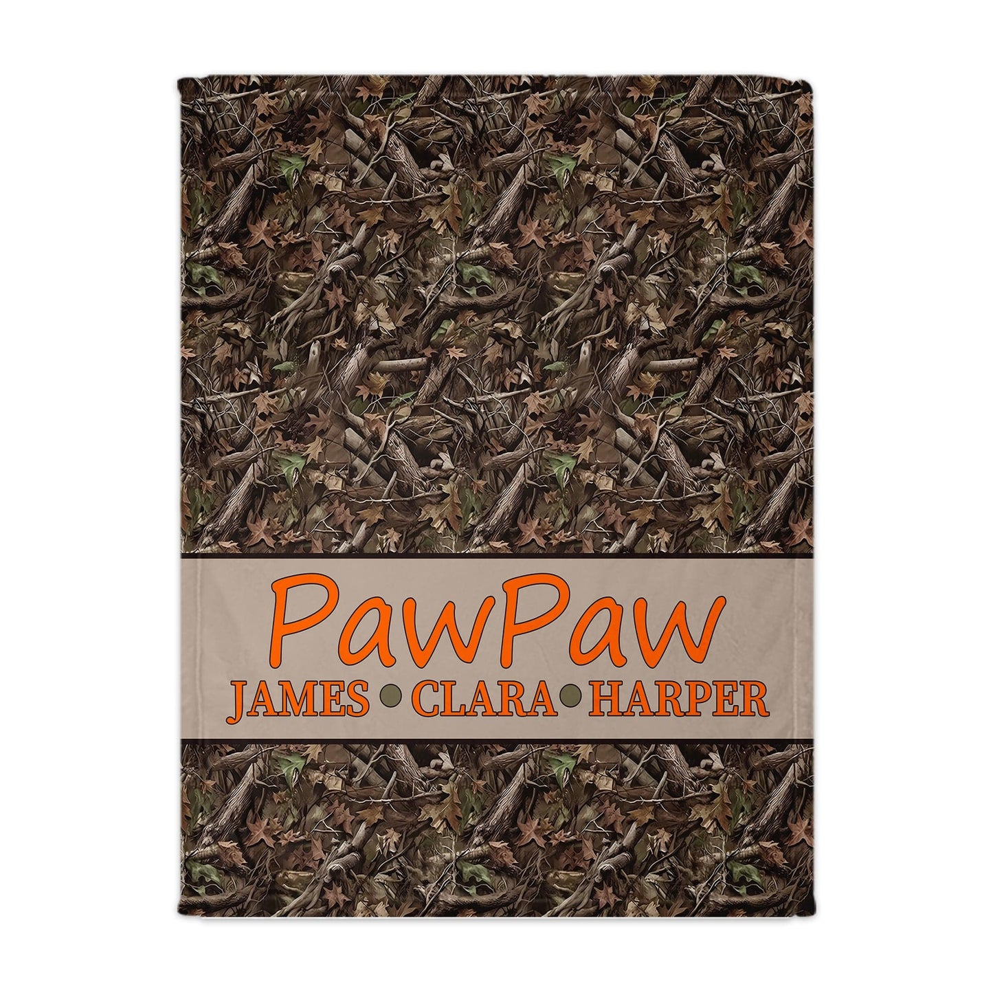 Real Tree Camouflage Personalized Blankets For Dad