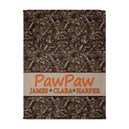 Real Tree Camouflage Personalized Blankets For Dad
