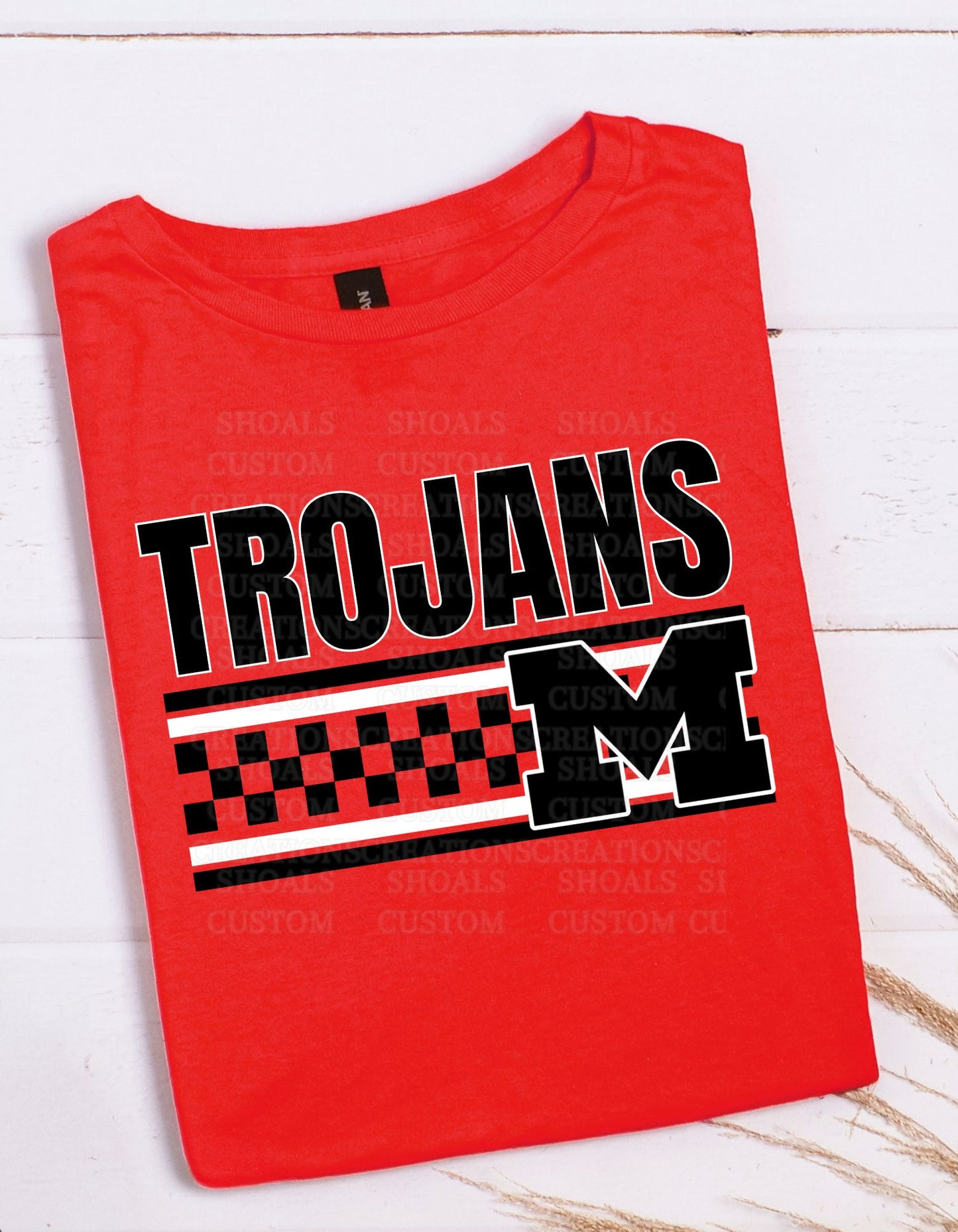 Trojans Checkered Mascot