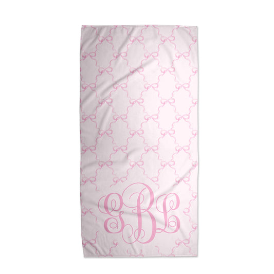 Coquette Trellis Bow Monogram Towel