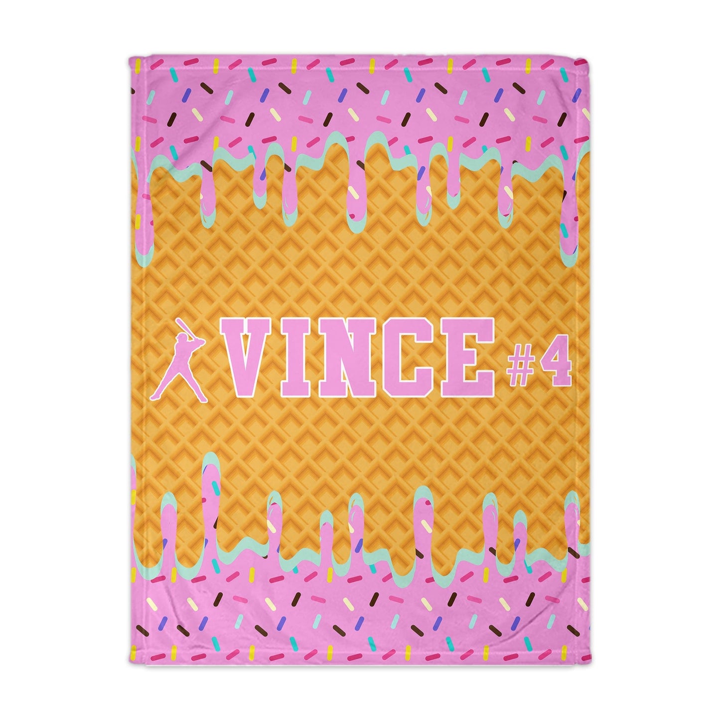 Ice Cream Drip Baseball Blanket