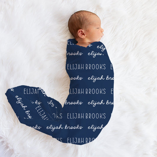 Font Duo 2 Name Swaddle Blanket