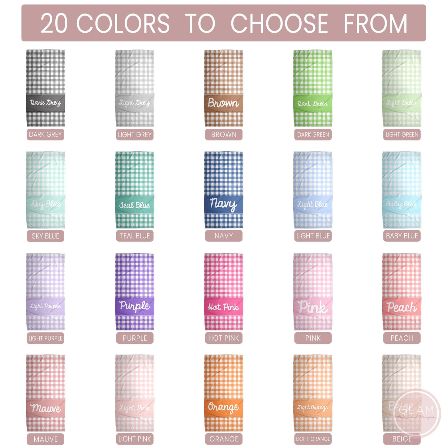 Gingham Beach Towel For  Girls