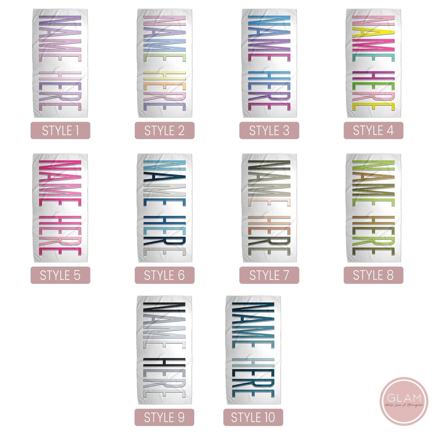 Multi Color Outline Towel