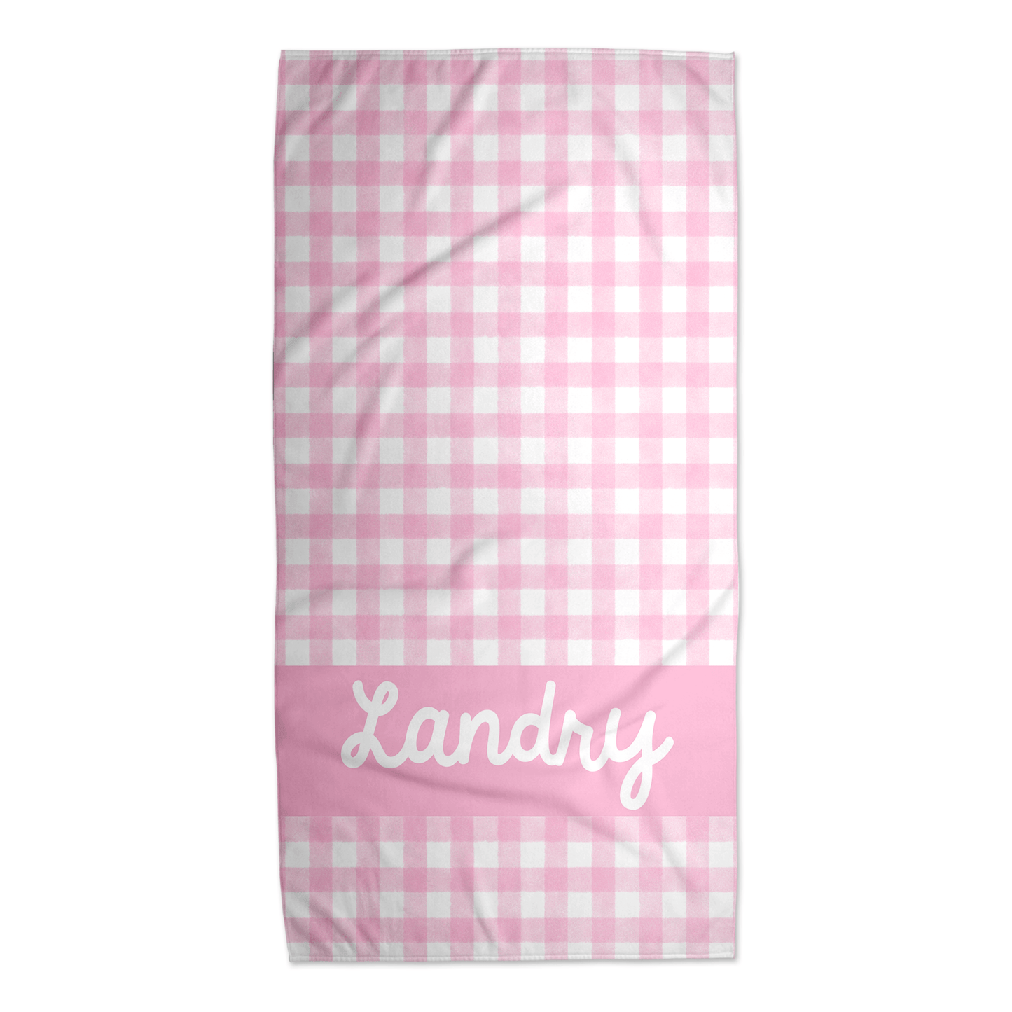 Gingham Beach Towel For  Girls