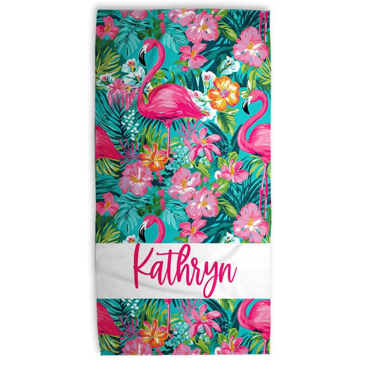Preppy Flamingo Towel