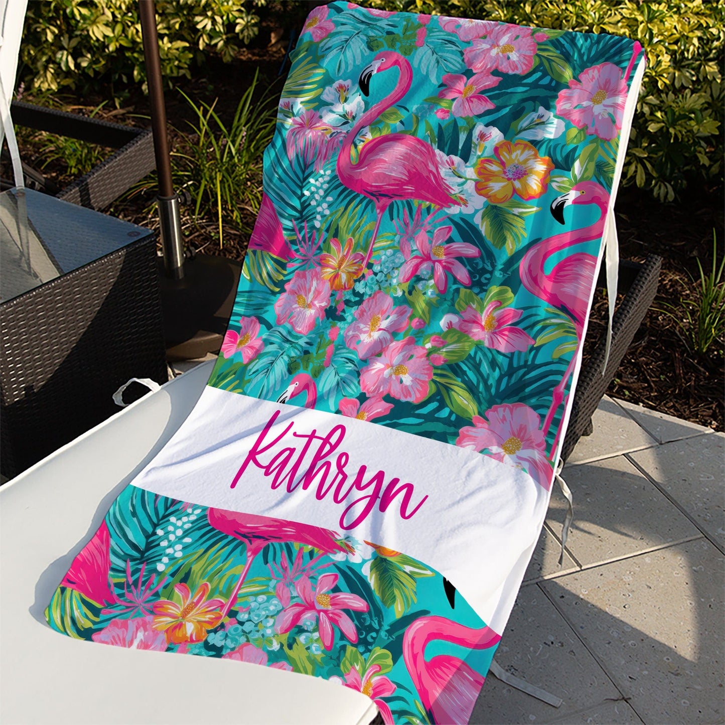 Preppy Flamingo Towel