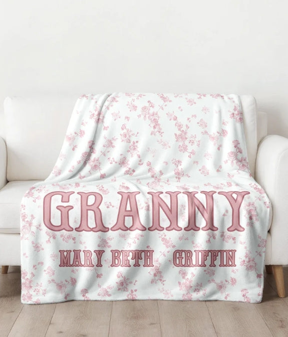 Light Pink Floral Family Blanket
