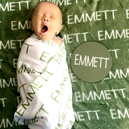 Colored Name Swaddle Blanket