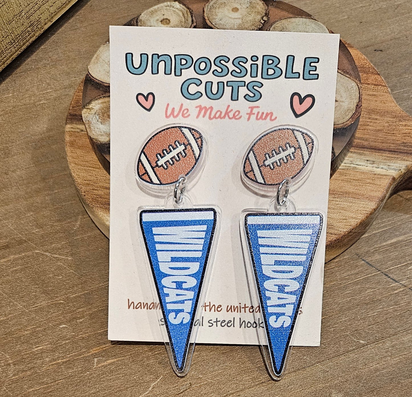 Wildcats Football Dangle Earrings