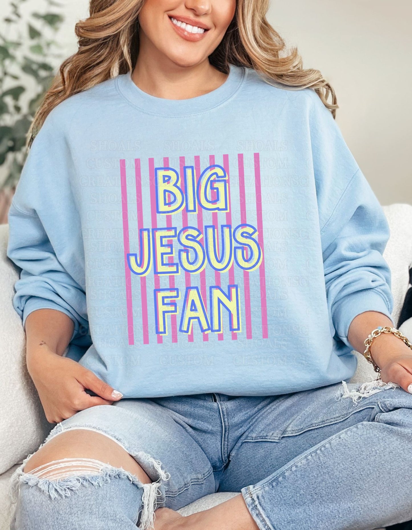 Big Jesus Fan (Light Blue)