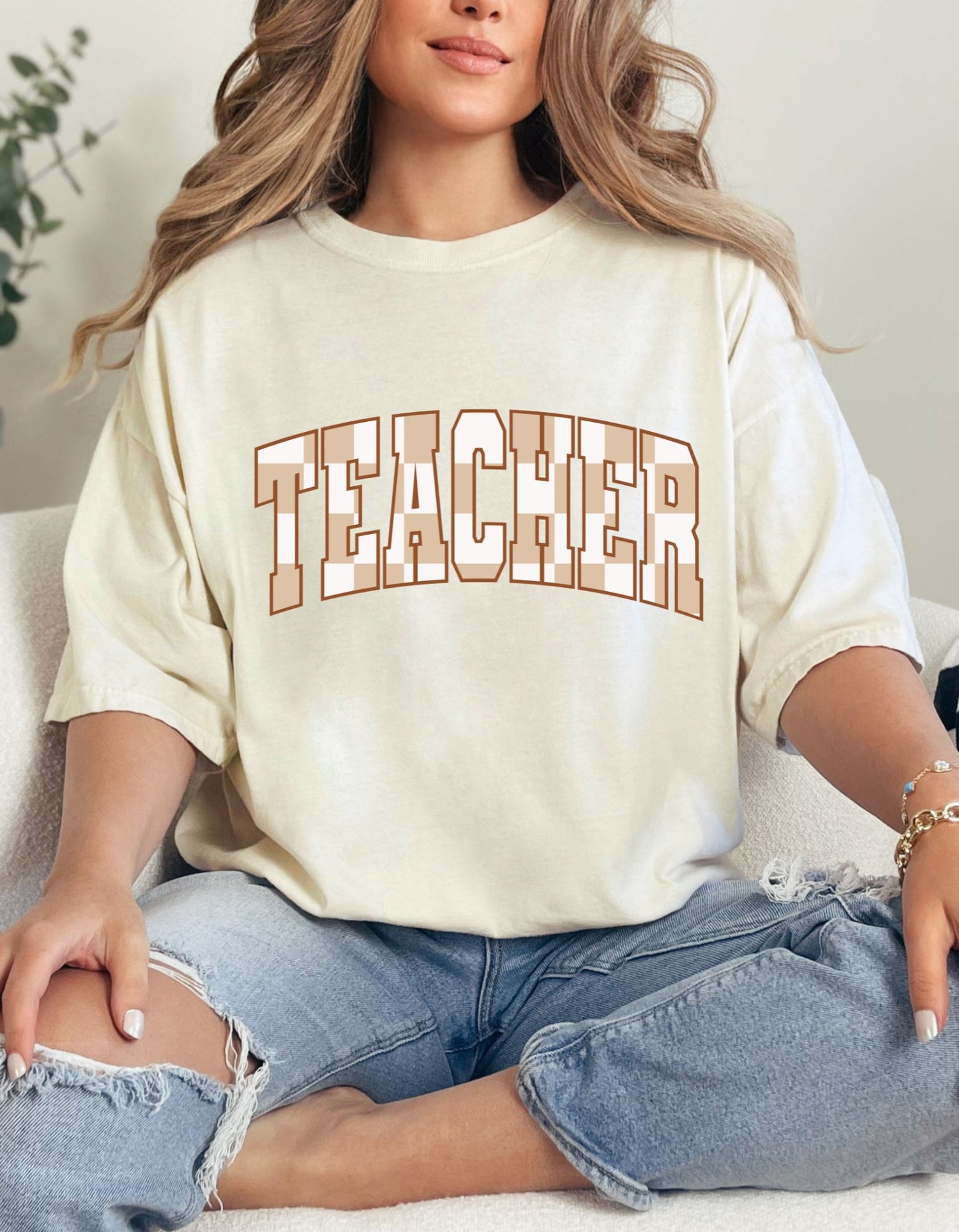 TEACH Ivory Checkered