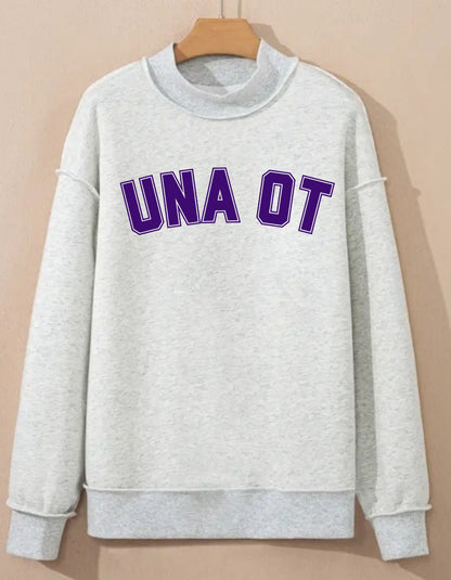 UNA OT Gray Mock Neck Sweatshirt