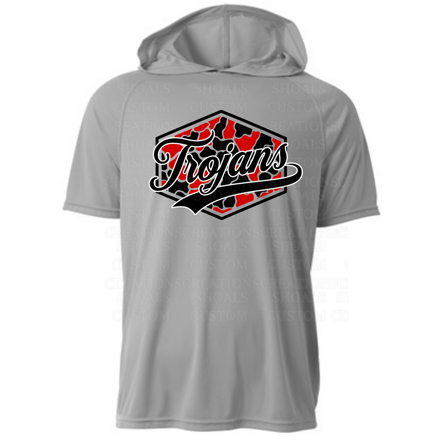 Camo Hexagon Hooded Short Sleeve Performance Tee