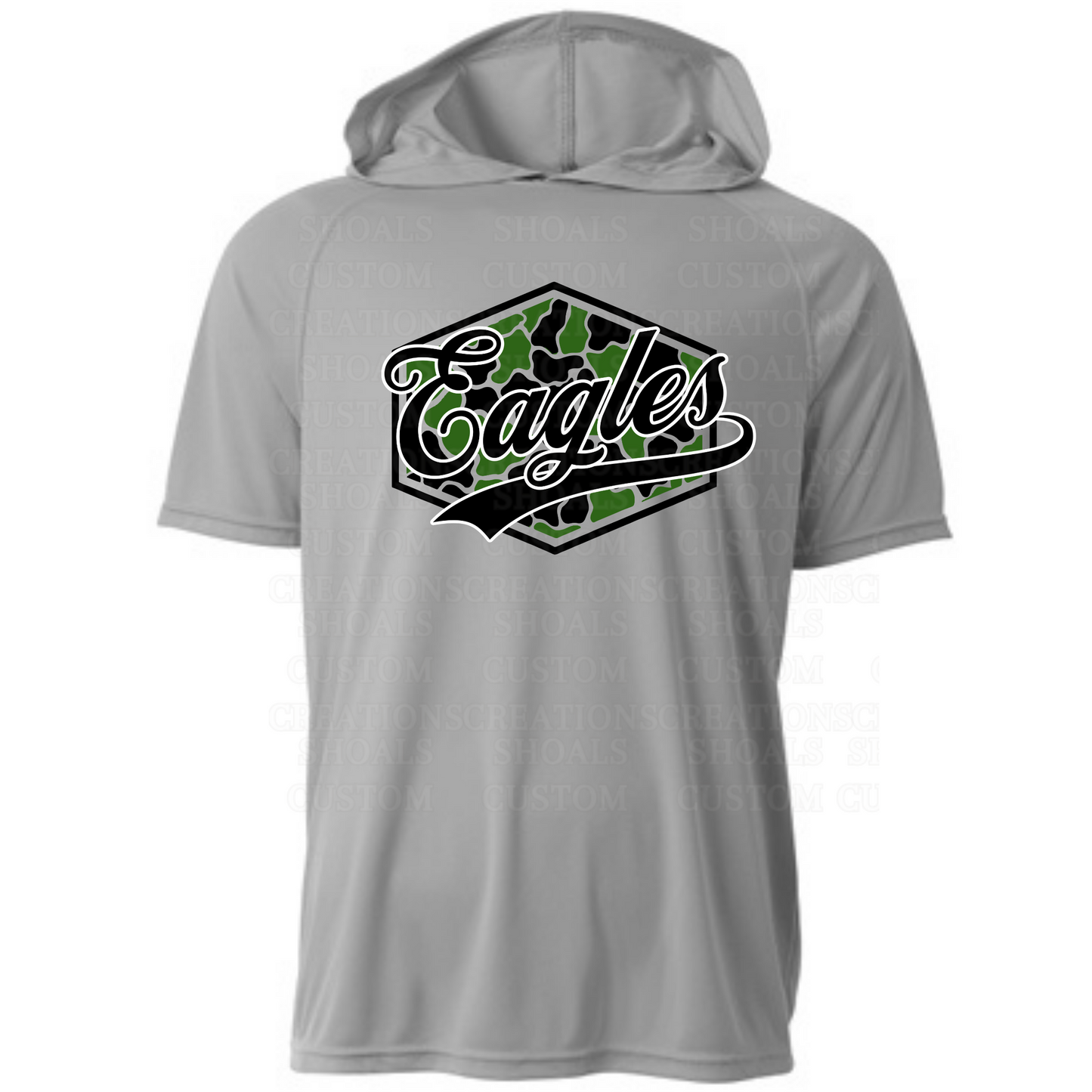 Camo Hexagon Hooded Short Sleeve Performance Tee