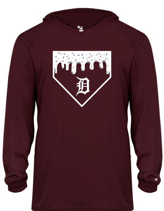 Long-Sleeve Baseball Drip Performance Hooded Tee