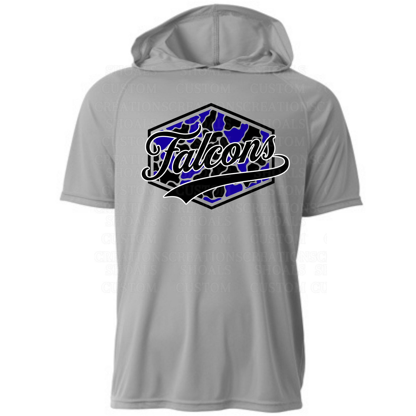 Camo Hexagon Hooded Short Sleeve Performance Tee