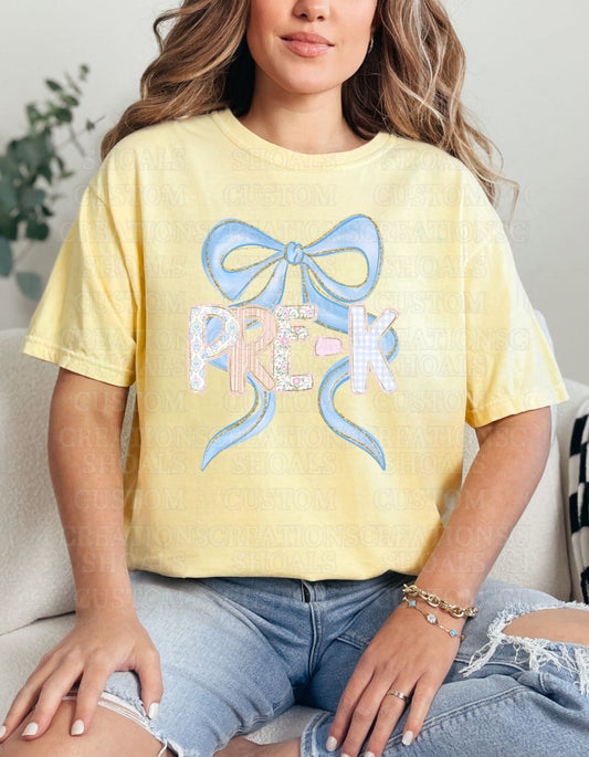 Grand Millennial Bow Grade Back to School Tee (Butter Yellow)