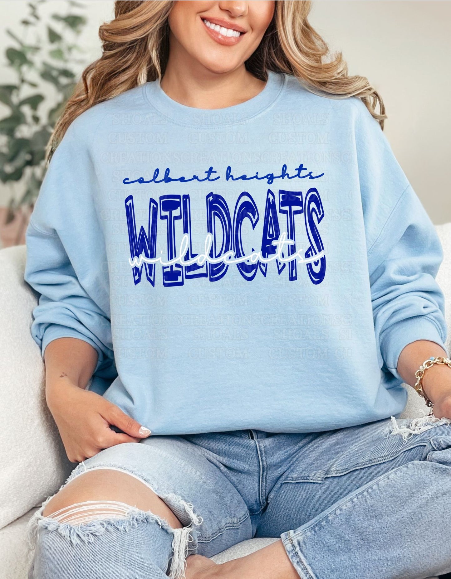 Wildcats Script Light Blue
