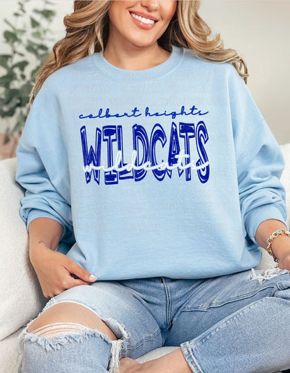Wildcats Script Light Blue