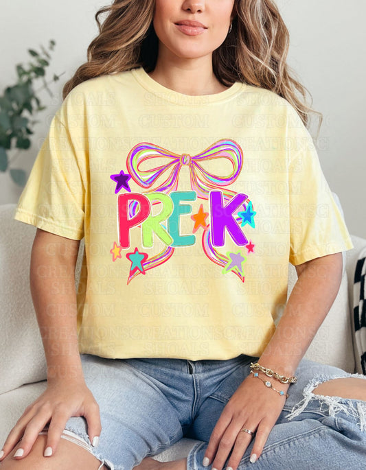 Bow Grade Back to School Tee (Butter Yellow)