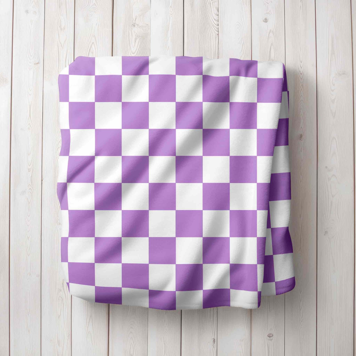 Checkered Print Personalized Blanket