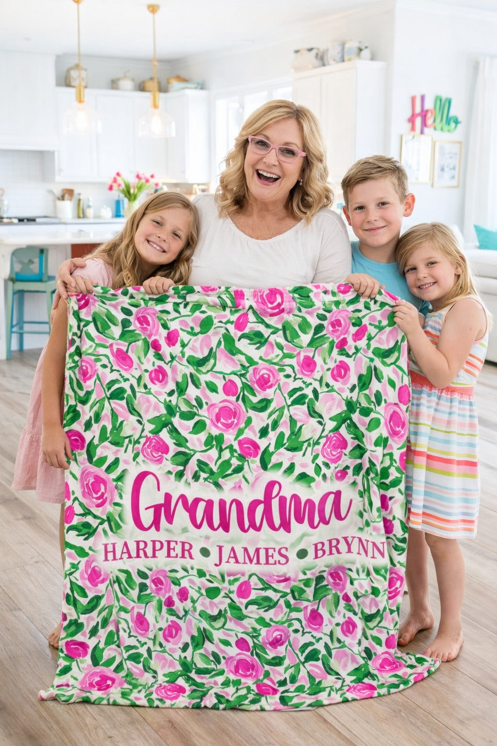 Pink Roses Family Blanket