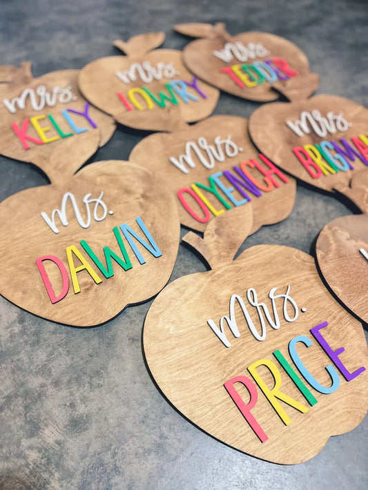 Teacher Apple Sign (11x10.5)