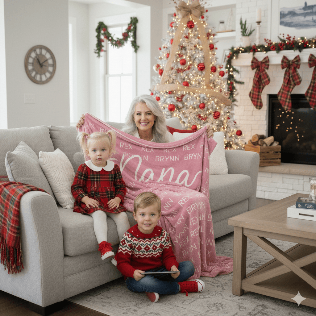 Personalized Snuggle Blanket For Grandparents