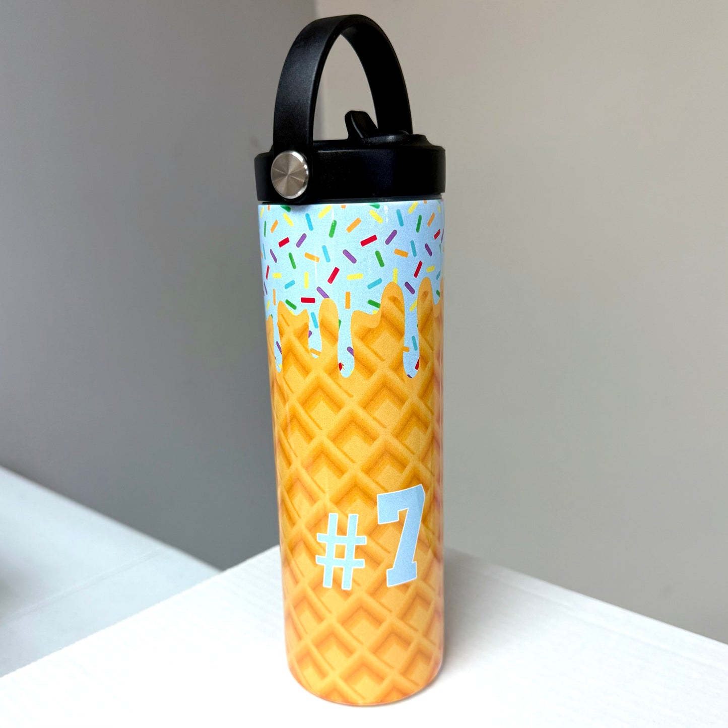 Ice Cream Drip Baseball Water Bottle