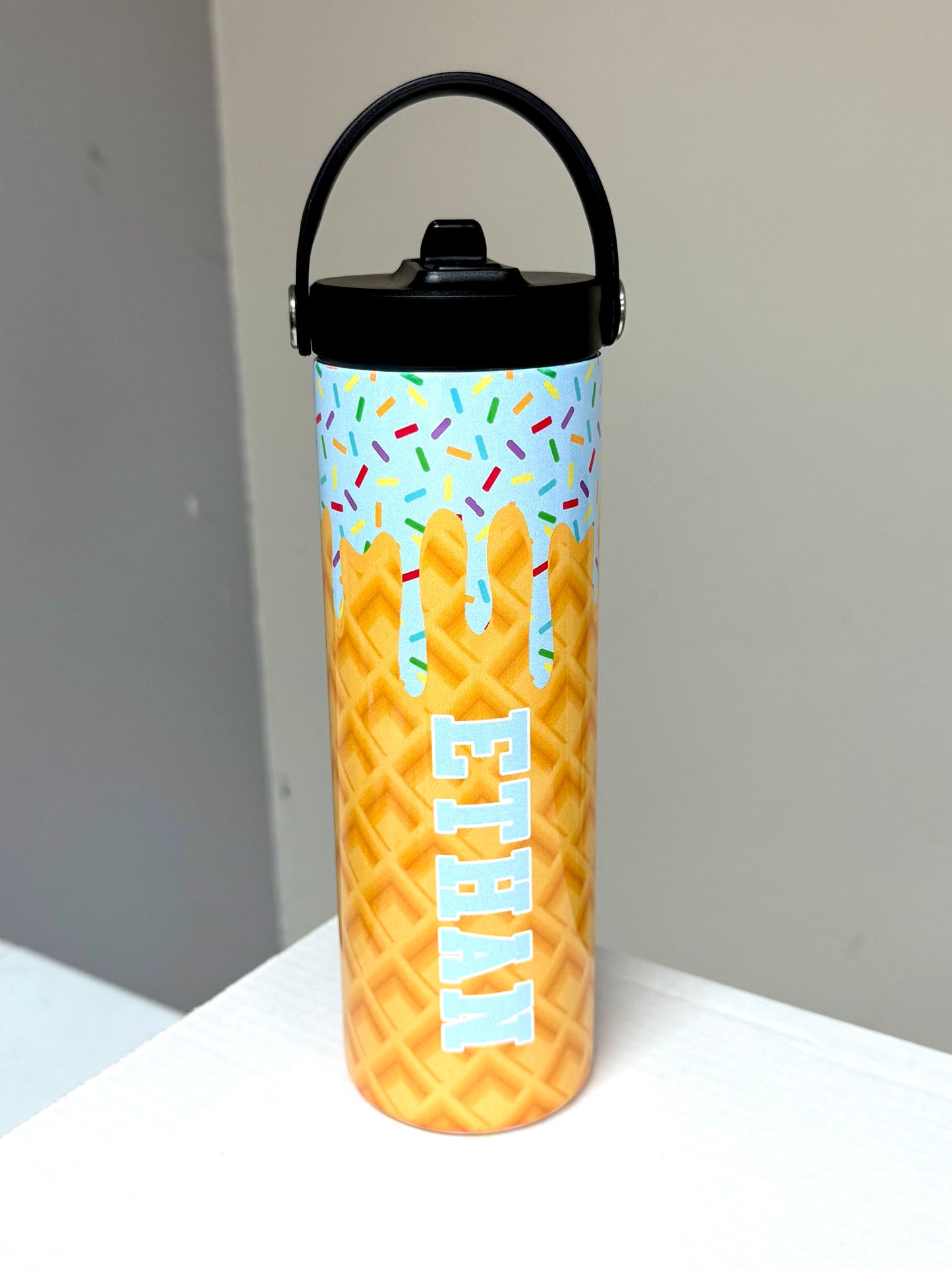 Ice Cream Drip Baseball Water Bottle