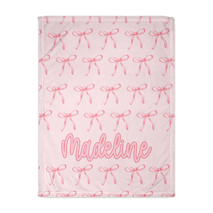 Pretty In Bows Personalized Blanket