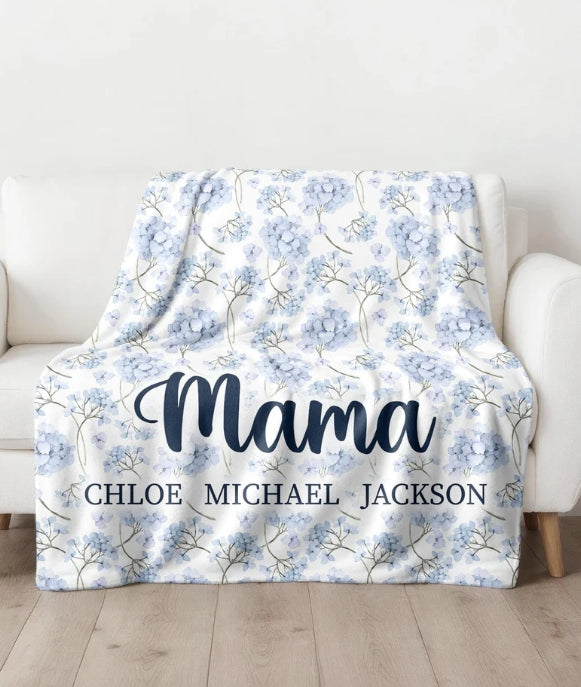 Blue Flower Family Blanket