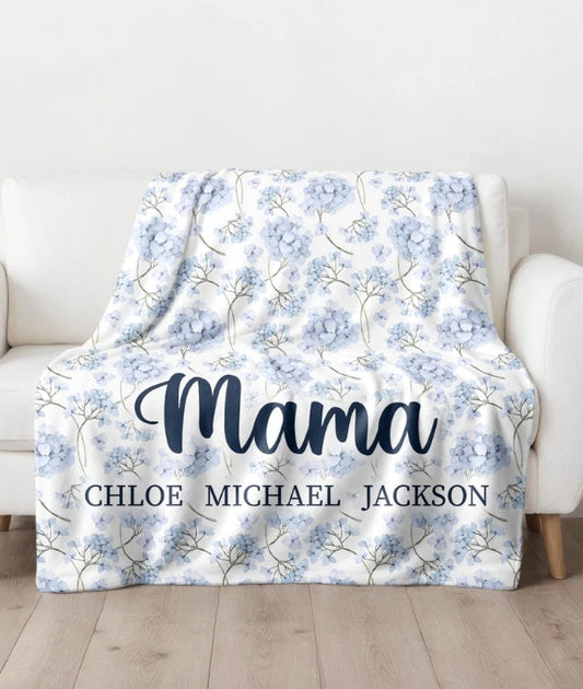 Blue Flower Family Blanket