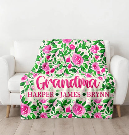 Pink Roses Family Blanket