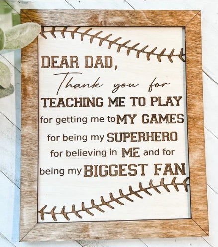 Baseball Father's Day Sign