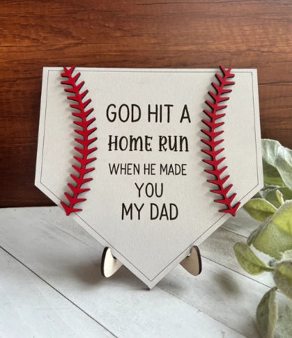 Home Run Father's Day Sign