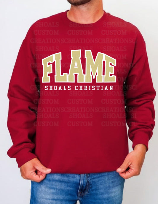 Flame Split Arch Varsity