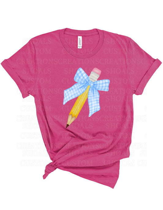 Gingham Pencil Bow