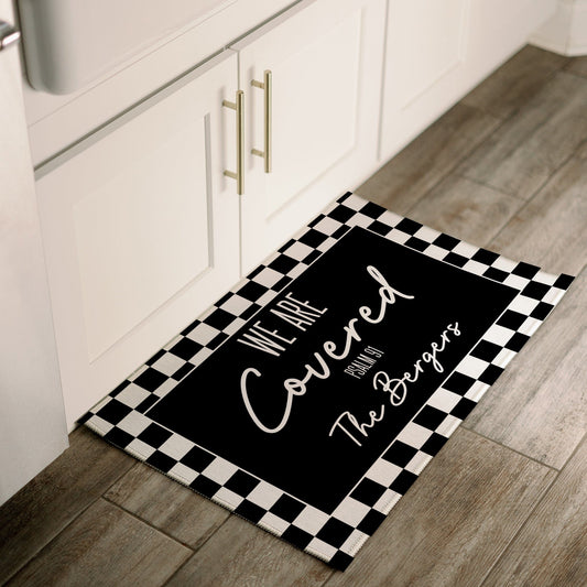 We Are Covered Personalized Mat